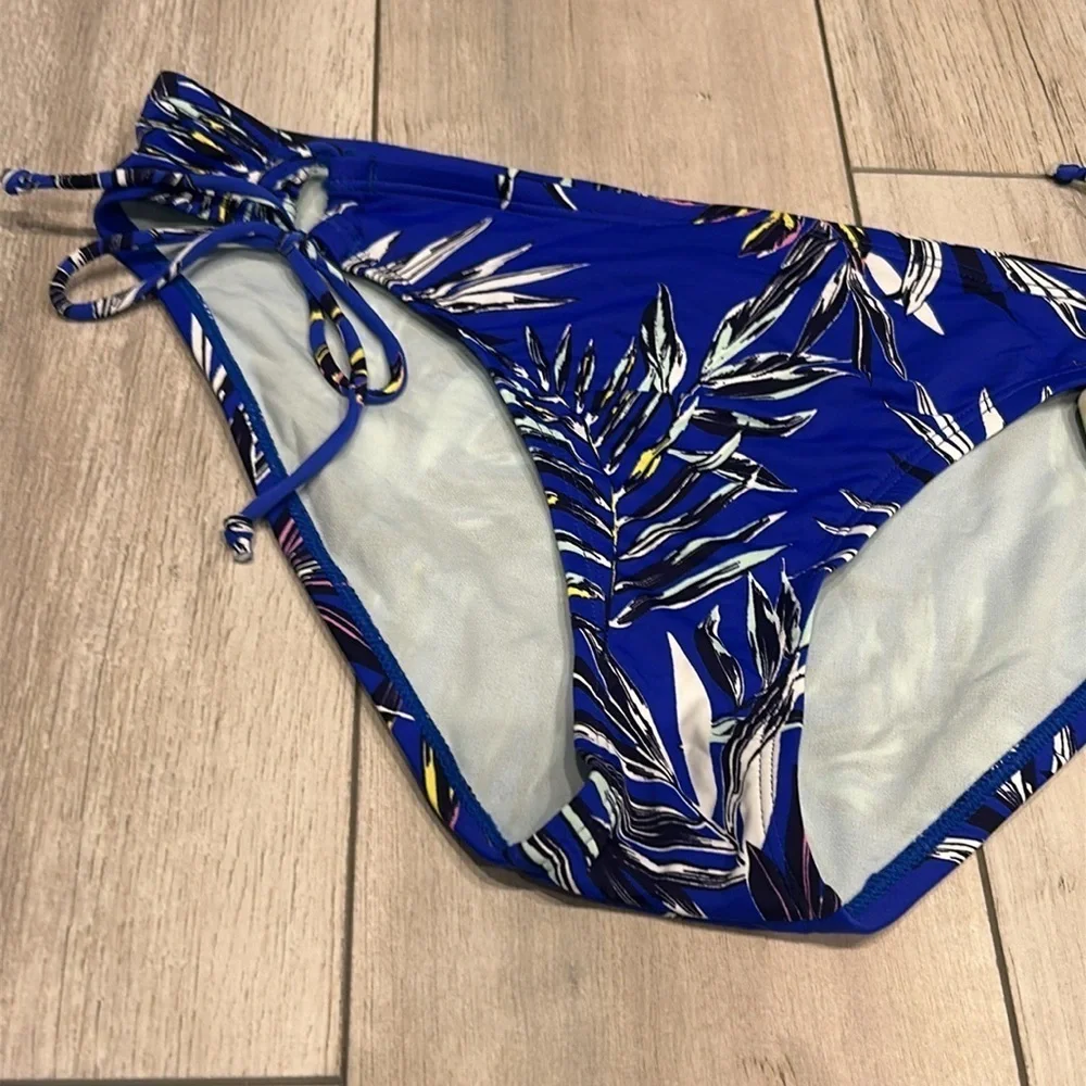 Hobie blue tropical print swim bikini bottom size XL